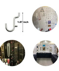 100 Pack Super Value Metal Pegboard J Hooks Set For Jewelry Organization Wall Display Pegboard Accessories with hook dimensions.