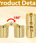 Hidden Brass Barrel Hinges For Wooden Boxes, 180 Degree Opening, Compact Size, Smooth Latching For Craft Projects And Jewelry Boxes, Includes 12 Screws, Six 8mm Screws