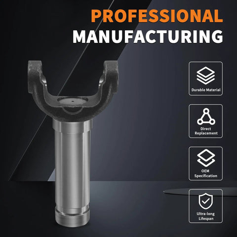 Heavy Duty 1410 Series Drive Shaft Slip Yoke For 5-160X And 5-1410X U-Joints 16-Spline 1.5 Inch Spline Diameter 1.188 Inch Bearing Cap 4.188 Inch Yoke Width 3-3-508KX Fitment Built For Tough Trucks, shown on drive shaft slip yoke