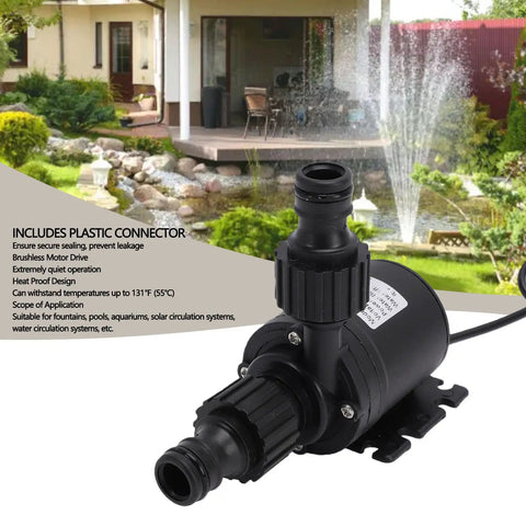 19W Submersible Water Pump With 5M Head Brushless Motor Ultra Quiet Performance in garden fountain setting