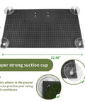 Golf Swing Trainer With 5 Height Adjustments For Indoor Practice showing rubber base with suction cups for stability.