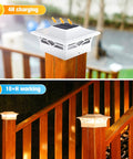 12 Pack Solar Post Cap Lights For Outdoor Decks And Fences, Waterproof Post Caps For 4x4 And 6x6 Wooden Or Vinyl Posts, Dual Warm White And Cool White Modes, Bright LED, Easy Install, Plug And Play, Docks Patios And Gardens.
