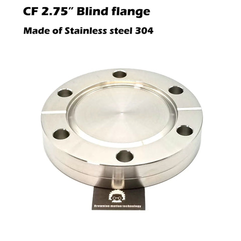 CF 2.75 Inch Blind Flange With Through Holes, Non Rotatable Blank Flange In Stainless Steel 304, Vacuum Grade, Pack Of 1, Requires Copper Or Silver Gasket For Seal. top view