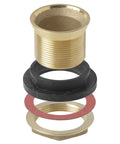 Heavy Duty 1.5 Inch Closet Spud Assembly For Toilets, Metal Construction, shown with all hardware for easy installation