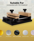 Adjustable Aluminum Alloy Fixture For Laser Cutting And Marking On Metal Sheets, 4.72 By 4.72 Inch Clamping Range shown with materials