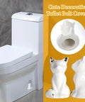 Set Of 2 Ceramic Cat Style Toilet Bolt Caps White Seat Screw Covers Heavy Duty Bathroom Hardware No Sweat Install Cute Decorative Anchor Caps For A Slick And Super Cozy Home Makeover with glossy ceramic finish.