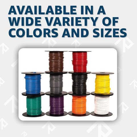 22 AWG UL1007 Tinned Copper Hook Up Wire 300V single conductor multi stranded in various colors and sizes