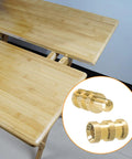 Premium Brass Table Leaf Dowel Pins And Extension Table Connectors on bamboo table for solid furniture alignment.
