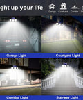 Ultra Bright Solar Motion Lights Outdoor 230 LED 2200LM Three Head Flood Light With Motion Sensor lighting garage and yard