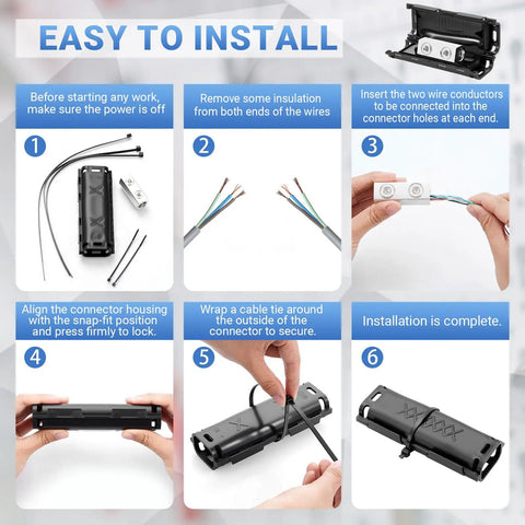 Dead Simple Underground Wire Splice Kit For 2 To 4/0 Uf Cable Direct Burial Electrical Connectors installation guide steps.