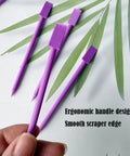 Purple Cookie Scribes And Scrapers Set Of 6 Baking Decorating Tools For Royal Icing Detail Work to smooth corners; ergonomic handles.
