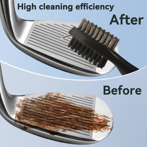 Golf Towel And Club Brush Set With Clip 16x24 Microfiber Towels Two Black Towels Plus Retractable Zip Line Brush And Heavy Duty