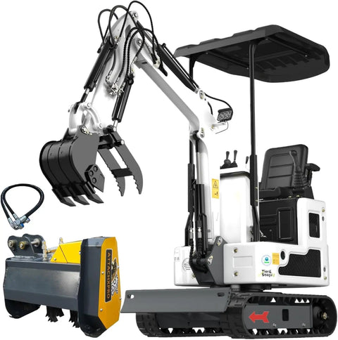1.2 Ton Pilot Control Gasoline Excavator With Lawn Mower Attachment For Small Farm Use Built For Narrow Paths And Tight Spaces