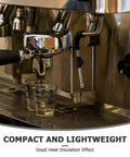 Close-up of espresso machine steam wand with heat resistant steam wand sleeve for espresso machines installed.