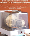 Portable Countertop Dishwasher With Four Wash Cycles And A Slick Bottom Spray Arm Cradles four dishes and glasses inside.