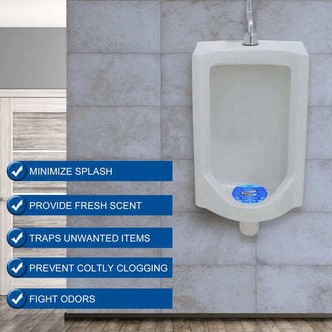 50 Pack Urinal Deodorizer Screens With Fresh Scent Blue And Orange Anti Splash Urinal Screen for clean restroom use