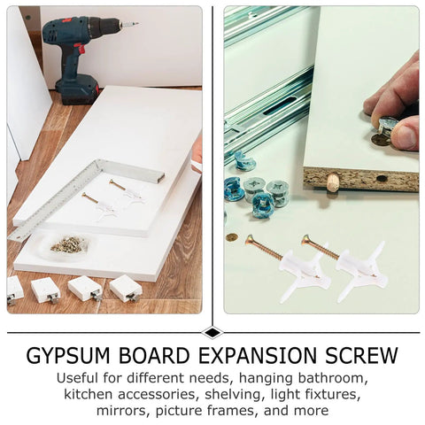 Expansion Screw Set For Gypsum Board With Nylon Hollow Wall Anchors And Self Drilling Screws M8x38 in use on board