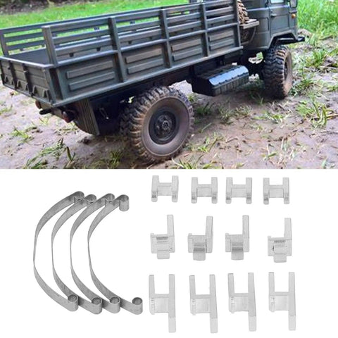Leaf Spring Suspension Steel Bar Kit For WPL B4 24 1/16 RC Car Upgrade, trailer leaf springs kit components in silver