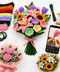 DIY Pipe Cleaner Flower Kit For Adults With Step By Step Video Tutorials 600 Piece Chenille Stem Craft Set For Beginners bouquets
