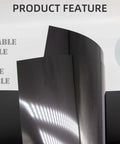 Front view of 20-pack opaque black plastic stencil sheets, 12x12 inches, 7.5 mil