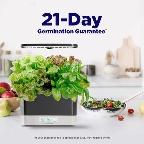 Indoor Hydroponic Garden With LED Grow Light For Year Round Harvest Holds Up To Six Pods Compact Countertop Herb And Veggie Kit