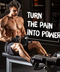 Man using Heavy Duty Knurling Black Double D Cable Row Handle With 880 Lb Capacity For Home Gym And Cable Machine Workouts