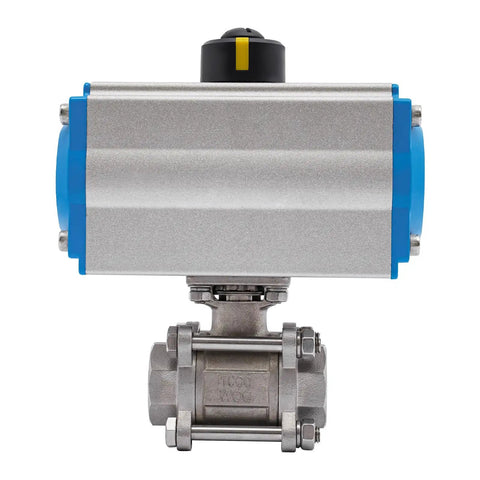Rock Solid One Inch NPT Pneumatic Ball Valve Heavy Duty 316 Stainless Steel Single Acting Air Actuator Paired With Slick PTFE Seals For Dependable Water Oil Gas Handling And Zero Hassle Operations