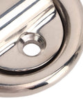 Close-up of Stainless Steel Folding Pad Eyes D Rings Replacement Set For Marine Yacht Deck Hardware, polished finish detail