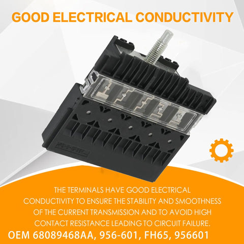 Slick Headlight Main Fuse Block For Dodge Durango 2011-2023 Jeep Grand Cherokee 2012-2021 showing terminals and connectors.