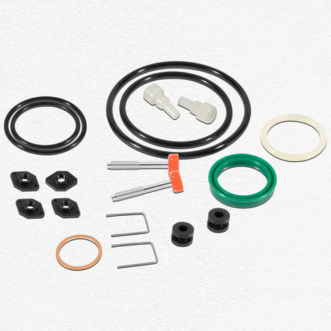 Repair Kit For 5 To 1 Fire Ball 300 Oil Pumps And Fireball Universal Pumps, Air Motor Kit And Upper Lower Pump Repair Set, 238286 Compatible With 203876, Heavy Duty Seals And Wear Resistant Components, showing assorted seals and components on white background