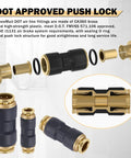 DOT Go-To Air Line Fittings Set With Quick Connect And Push Lock, brass and plastic straight unions, exploded view