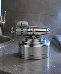 Heavy Duty Mini Bench Vise With Gold Accents For Desk Work And Hand Projects Super Compact 304 Stainless Steel Clamp Tool by sink.