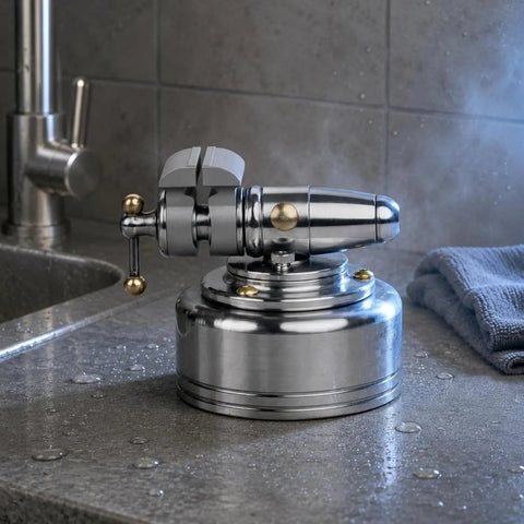 Heavy Duty Mini Bench Vise With Gold Accents For Desk Work And Hand Projects Super Compact 304 Stainless Steel Clamp Tool by sink.