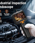 Industrial Borescope Endoscope With 4.3 Inch IPS Screen And 1920P HD Camera, Eight LED Lights, 16.5 Foot Semi Rigid Probe That Snakes Through Tight Spots For Quick Internal Inspections And Real World Diagnostics, handheld in engine bay