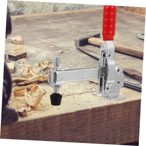 Two Pack Welding Toggle Clamps Fixed Clamp For Woodworking Jigs And Holding Fixtures, portable durable iron construction on workbench