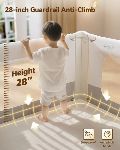Heavy Duty Toddler Bed Rail Guard For Full Beds Built Tough Thickened And Reinforced Aluminum Safety Rail With Height Adjustment