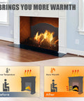 Image showing a 26 Inch Iron Fireback With Feet For Fireplace Wall Protection And Heat Reflection in use, demonstrating warmth improvement.