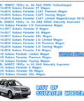 List of compatible models for Subaru Forester Tailgate Lift Supports Set Left and Right for 2014 2015 2016 2017 2018.