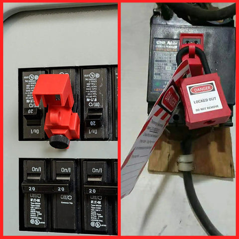 10 Pack Universal Circuit Breaker Lockout Devices For Single Pole Breakers Clamp Style Lockout Tagout Kit on breaker panel