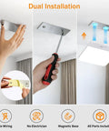 Dual installation steps for Rechargeable Motion Sensor LED Ceiling Light No Hassle Remote Included Wireless Battery Operated Closet Light