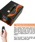 Beast 2000W Pure Sine Wave Inverter with wireless remote control and carry handle facing forward