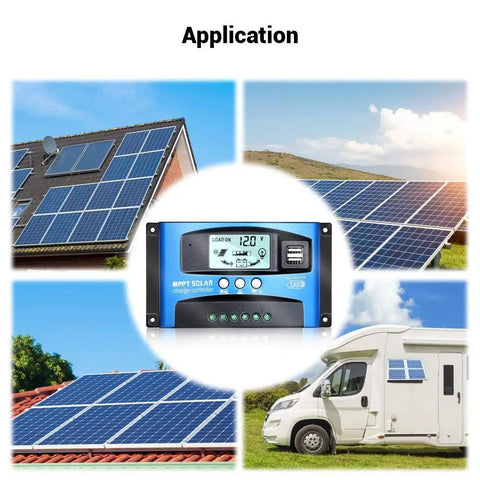 MPPT Solar Charge Controller 100A 12V/24V Auto Regulator With Dual USB Ports And Large LCD Display For Lead Acid Batteries