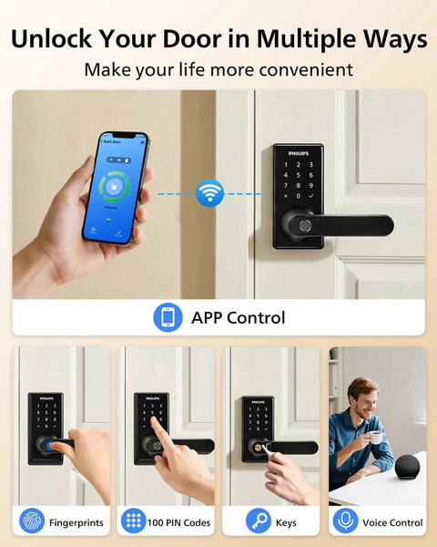 Straight Up Secure Wi Fi Smart Door Lock With Keyless Entry Design And Lightning Fast Fingerprint Scanning For Total Peace Of Mind Home Protection Plus Seamless App Remote Control And Bulletproof Auto Lock With Zero Fuss Installation
