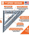 Value Pack 7 Inch Speed Square with gradations for framing, carpentry, and marking angles, heavy-gauge aluminum, made in USA