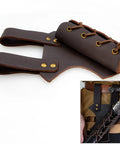 Left Handed Medieval Renaissance Leather Sword Frog For Longsword And Shortsword Holster Genuine Cowhide Deep Brown Finish