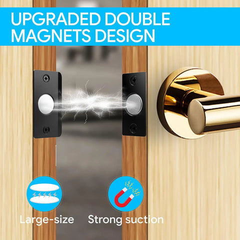Hidden Magnetic Door Ball Catch Set Adjustable Hardware With Stainless Steel Strike Plate showing upgraded double magnets design