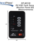 RV Tank Sensor Monitor Panel Replacement M21-KIB Panel Only For Fresh Water, Gray, And Black Tanks With Battery Voltage Readout