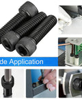 Boss Level M5 X 20mm Socket Head Cap Screw Bolts Grade 12.9 Alloy Steel Black Oxide Full Thread Hex Drive Machine Fasteners 25 Pack