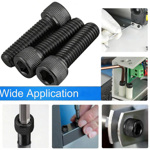 Boss Level M5 X 20mm Socket Head Cap Screw Bolts Grade 12.9 Alloy Steel Black Oxide Full Thread Hex Drive Machine Fasteners 25 Pack