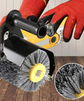 60 Grit Nylon Surface Conditioning Wheel For Burnishing And Polishing Metal Paint Rust And Oxidation - 4.7 X 4 Inch Drum shown in use